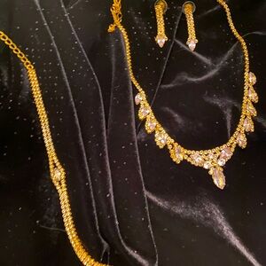 Women’s Costume Jewelry Gold/Gem Stone Set